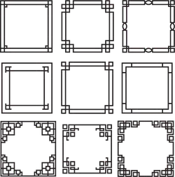 Nine-Grid Borders - minimalistic - No Background PNG