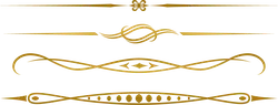 Gold Decorative Lines - Transparent Layer PNG
