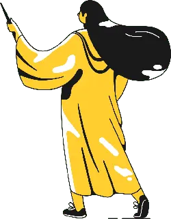 Woman in Yellow Robe - illustration - No Watermark PNG