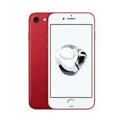 Red iPhone 7 - smartphone - No Background PNG