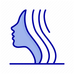 Blue Female Profile Icon - minimalist - PNG