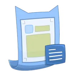 Blue Cat Document - icon - Transparent Layer PNG
