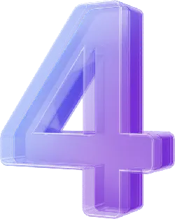 Number Four - gradient - number - No Watermark PNG