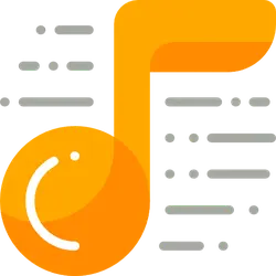 Musical Note - music - orange - High Resolution PNG