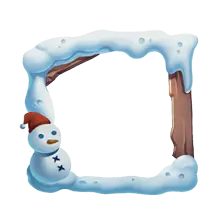 Snowman Frame - winter - High Resolution PNG