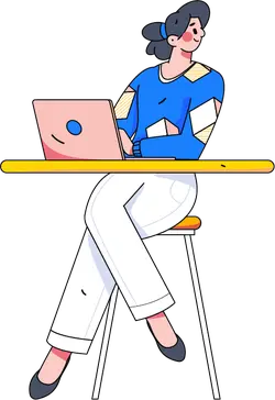 Person Sitting at a Desk - work - No Watermark PNG