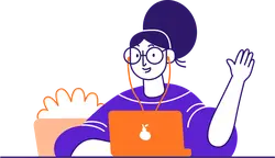 Girl with Glasses - headphones - High Resolution PNG