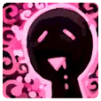 Pink Background Black Cartoon Character - pink - No Background PNG