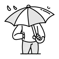 Man with Umbrella - person - No Background PNG