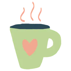 Heart Coffee Cup - green - No Background PNG