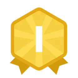 Hexagon Medal - gold - Transparent Background PNG