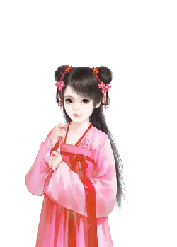 Pink Hanfu Girl - hair accessory - traditional clothing - PNG