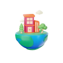 House on Earth - green - Free PNG