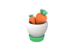 Carrot Plant - potted - No Background PNG