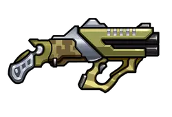 Futuristic Pistol - mechanical - metallic - PNG