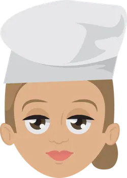 Cartoon Female Chef - helmet - PNG