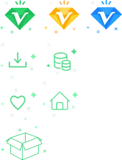 Green Diamond - house - Transparent Layer PNG