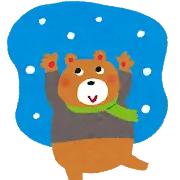 Bear in the Snow - happy - PNG
