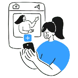 Girl watching video on phone - phone - High Resolution PNG