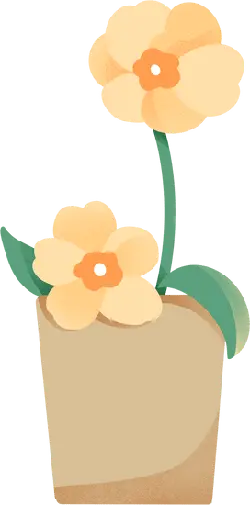 Flowers in a Pot - yellow - Free PNG