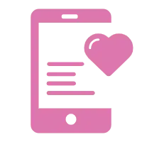 Pink Phone Heart Icon - phone - Free PNG
