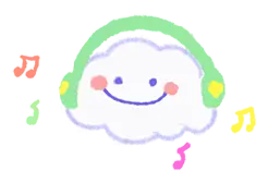 Cloud with Headphones - smile - High Resolution PNG