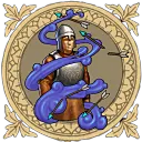Blue Dragon Rider - magic - No Background PNG