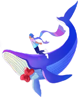 Riding a Whale - freedom - No Background PNG