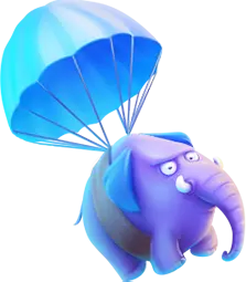 Purple Elephant with Parachute - parachute - PNG
