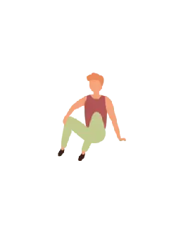Cartoon Character in Red Tank Top and Green Pants - green - PNG