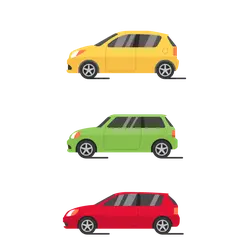 Three Cars - simple - Transparent Layer PNG