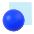 Blue Sphere and Square - object - No Watermark PNG