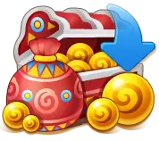 Treasure Chest and Coins - game item - Transparent Layer PNG