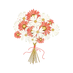 Bouquet of Flowers - cozy - Transparent Background PNG