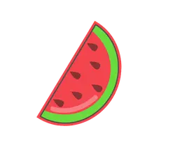 Watermelon Slice - green - red - Lossless PNG