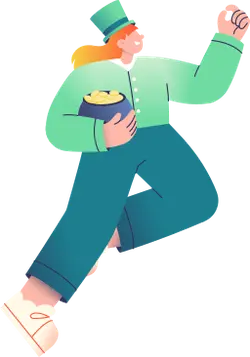 Man in Green Clothing - gold coins - Free Download PNG