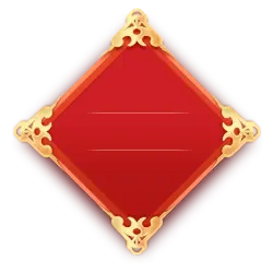 Red Rhombus Decorative Plaque - gold - Lossless PNG