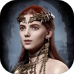 Red-haired Female Warrior - metal accessories - High Resolution PNG