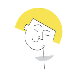 Smiling Boy - minimalistic - Transparent Background PNG