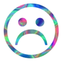 Rainbow Sad Face Emoji - gradient - No Watermark PNG