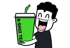 Drinking Character - happy - Free PNG