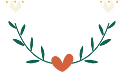 Floral Wreath Heart Decoration - heart shape - Transparent Background PNG