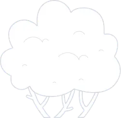 White Cloudy Tree - illustration - High Resolution PNG