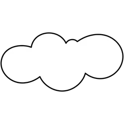 Cloud - simple - white - Transparent Background PNG