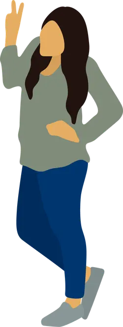 Hand Gesture Girl - illustration - PNG