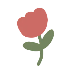Red Flower - red - simple pattern - No Background PNG