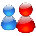 Blue and Red User Icon - icon - Transparent Layer PNG