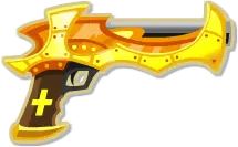 Golden Handgun - game prop - High Resolution PNG