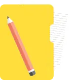 Pencil and Folder - stationery - No Background PNG