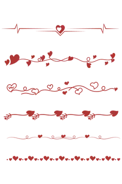 Heart Border Decorations - heart shape - PNG